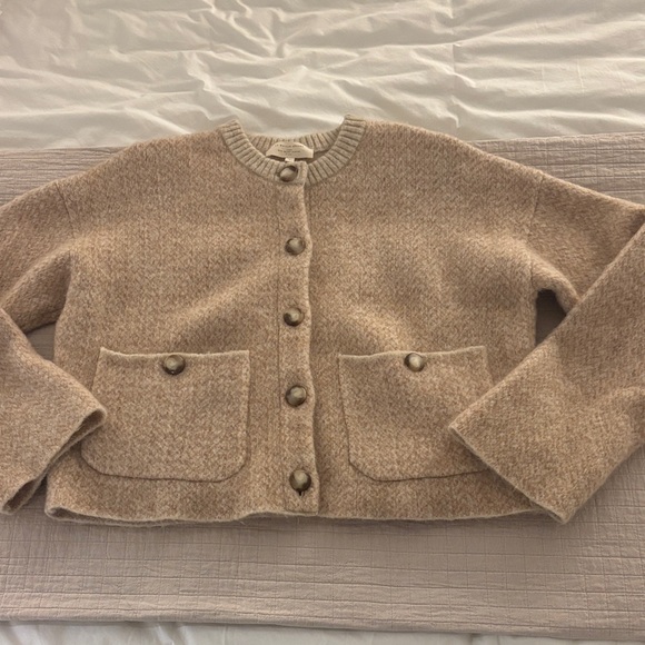 EUC Sézane Teo Jacket in Mottled Beige Size S - Picture 8 of 13